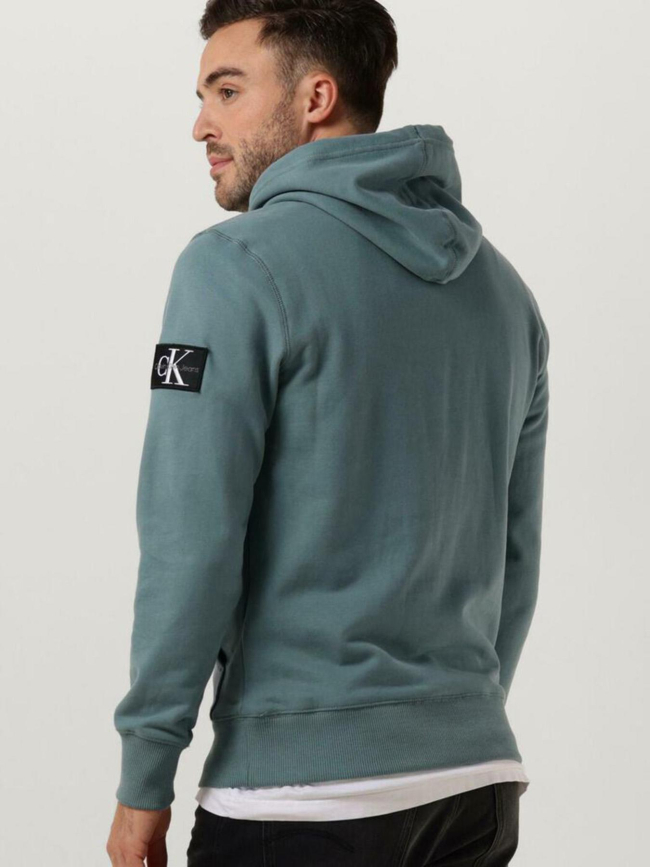 Sweat à capuche badge vert homme - Calvin Klein