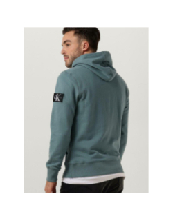 Sweat à capuche badge vert homme - Calvin Klein