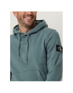 Sweat à capuche badge vert homme - Calvin Klein