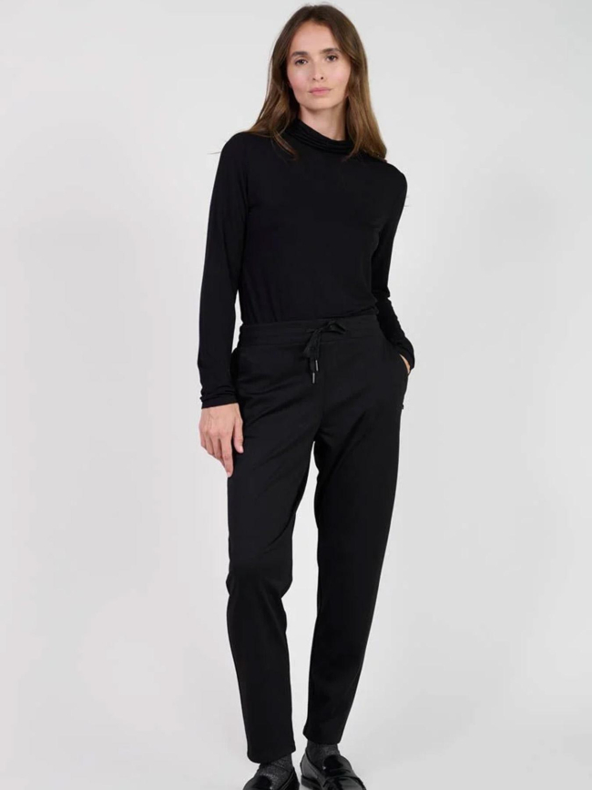 Pantalon effet jogging rosi noir femme - Le Temps Des Cerises