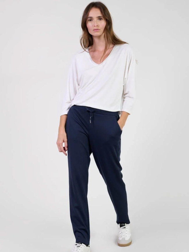 Pantalon effet jogging rosi bleu femme - Le Temps Des Cerises