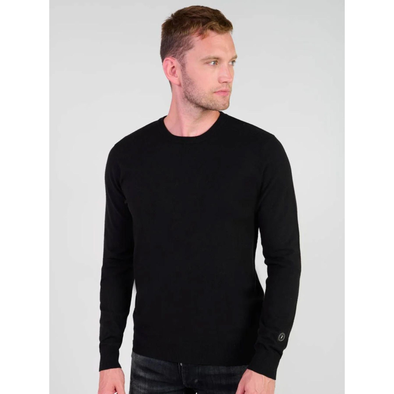 Pull fin cevoir noir homme - Le Temps Des Cerises