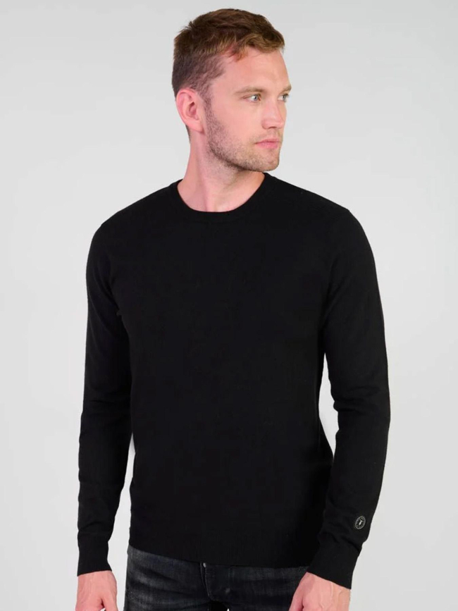 Pull fin cevoir noir homme - Le Temps Des Cerises