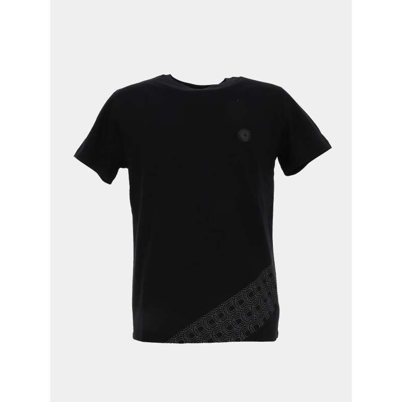 T-shirt à manches courtes logo badge relief noir homme - Chabrand