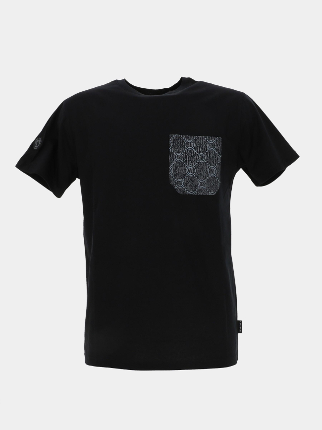 T-shirt manches courtes poche motif noir homme - Chabrand