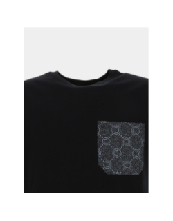 T-shirt manches courtes poche motif noir homme - Chabrand