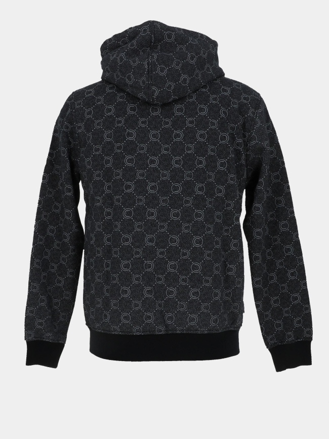 Sweat à capuche zippé logo imprimé gris homme - Chabrand