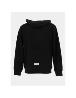 Sweat à capuche zippé logo relief noir homme - Chabrand