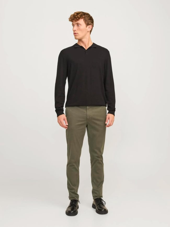 Pantalon chino slim fit marco arthur kaki homme - Jack & Jones