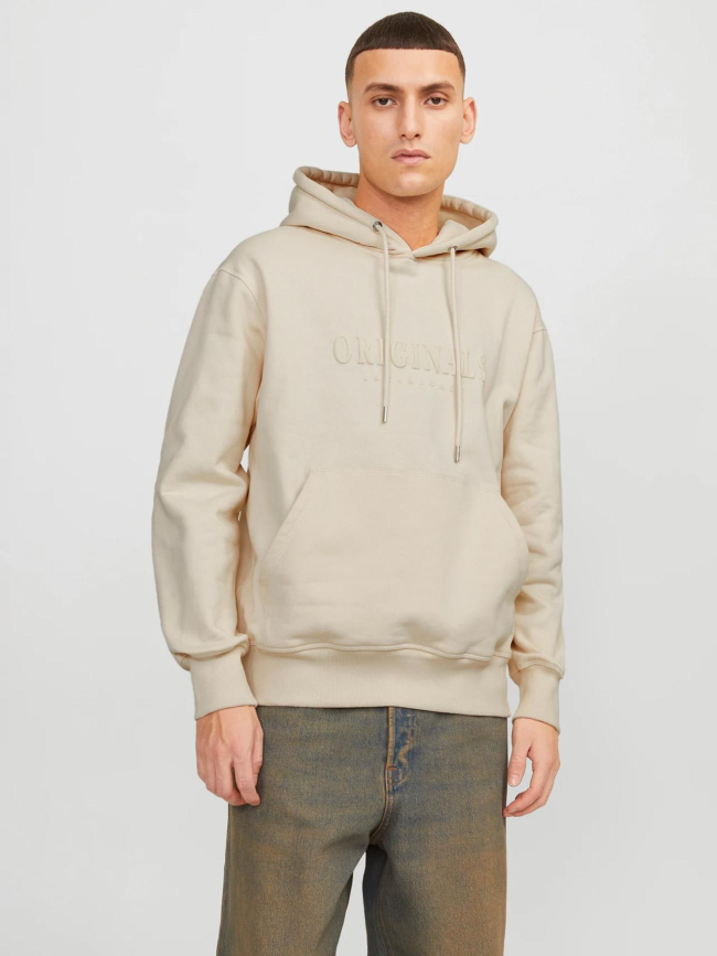 Sweat à capuche frederiks berg beige homme - Jack & Jones