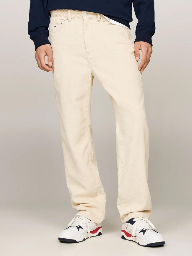 Pantalon skateur en velours côtelé blanc homme - Tommy Jeans