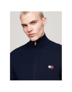 Pull zippé ajusté badge bleu marine homme - Tommy Jeans