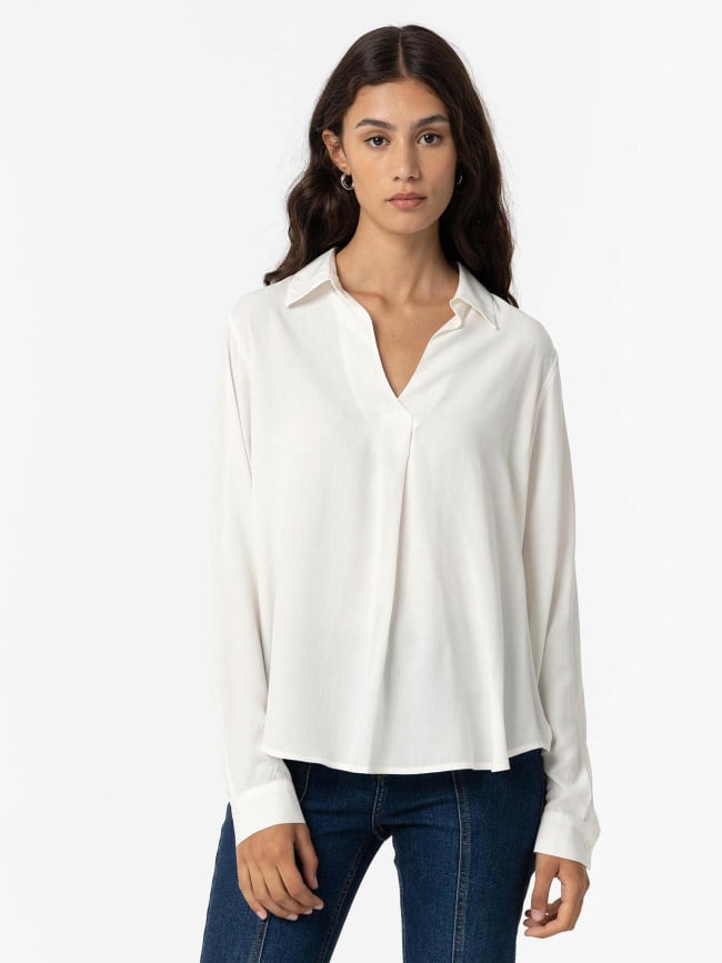 Blouse manhatan blanc brillant femme - Tiffosi