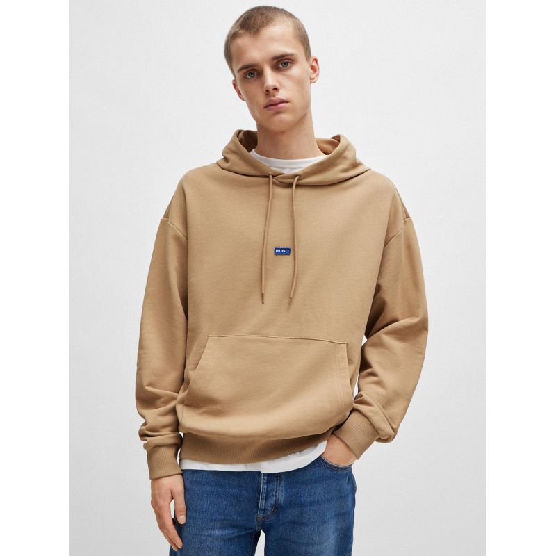 Sweat à capuche nalonso beige homme - Hugo