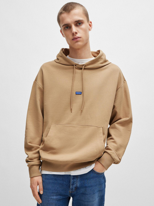 Sweat à capuche nalonso beige homme - Hugo