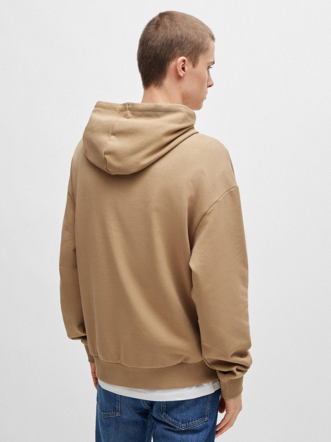 Sweat à capuche nalonso beige homme - Hugo