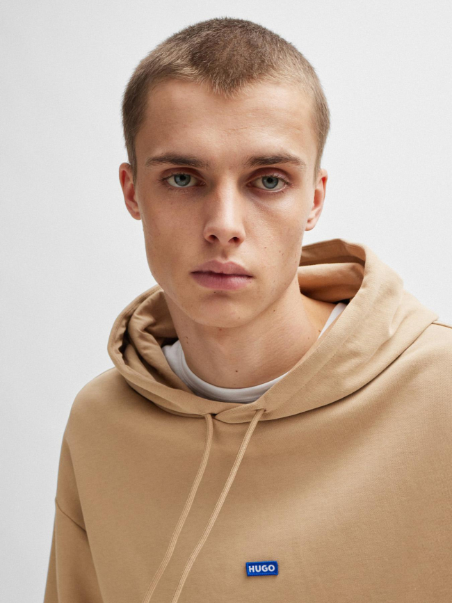 Sweat à capuche nalonso beige homme - Hugo