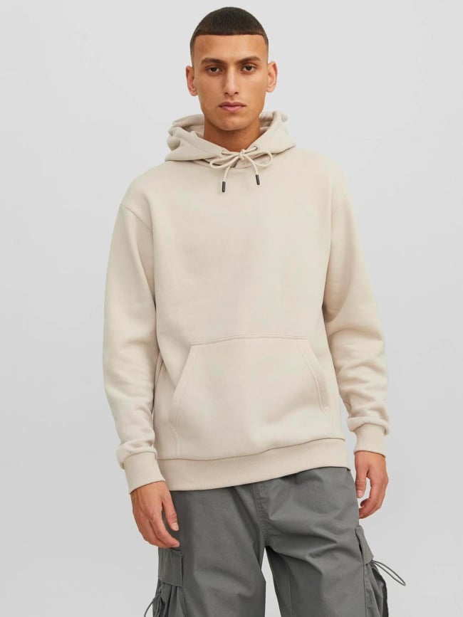 Sweat à capuche uni bradley gris homme - Jack & Jones