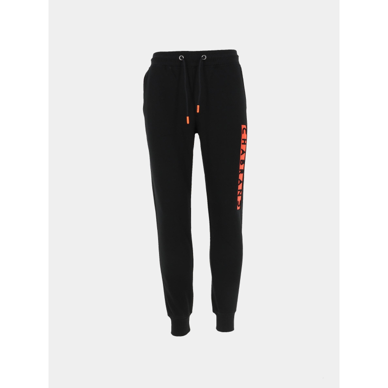 Pantalon de jogging logo bande orange noir homme - Chabrand