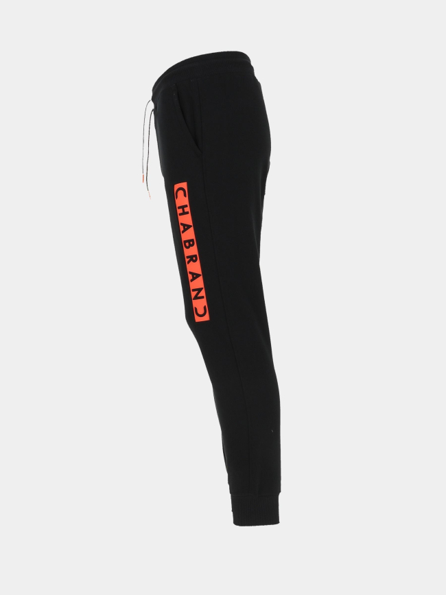 Pantalon de jogging logo bande orange noir homme - Chabrand