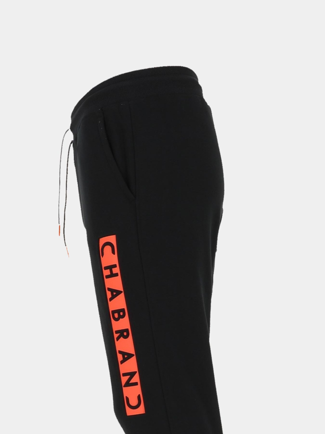 Pantalon de jogging logo bande orange noir homme - Chabrand