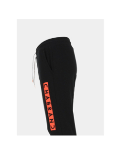 Pantalon de jogging logo bande orange noir homme - Chabrand