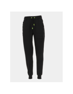 Pantalon jogging logo relief noir et vert homme - Chabrand