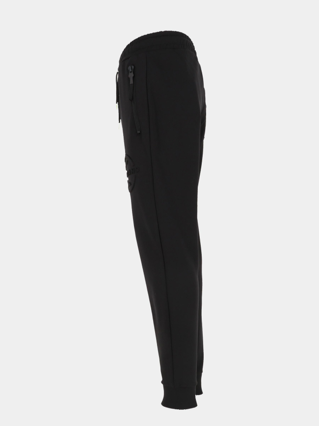 Pantalon jogging logo relief noir et vert homme - Chabrand