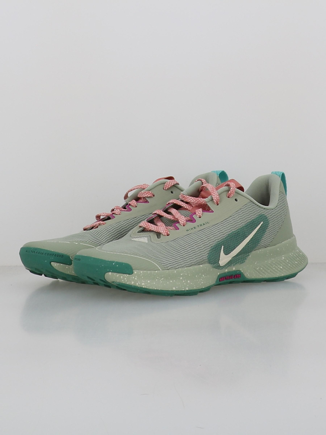 Chaussures de trail juniper 3 vert et rose femme - Nike