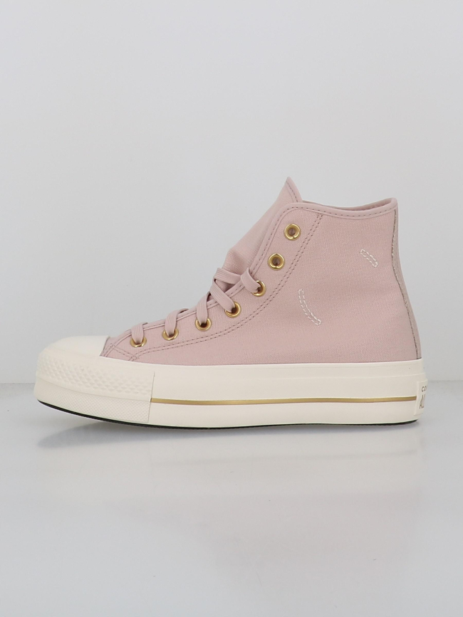 Baskets en toile plateforme flush stone rose femme - Converse