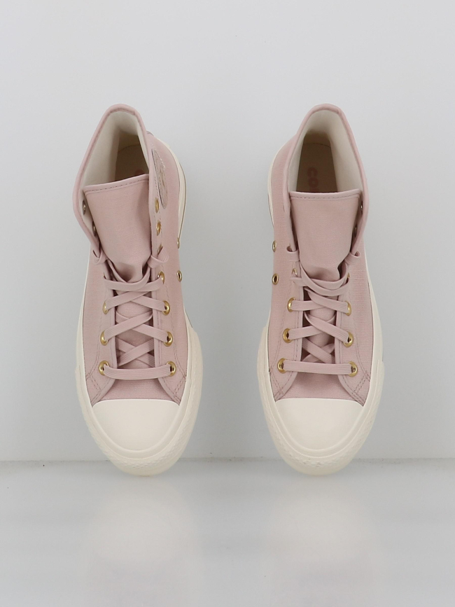 Baskets en toile plateforme flush stone rose femme - Converse