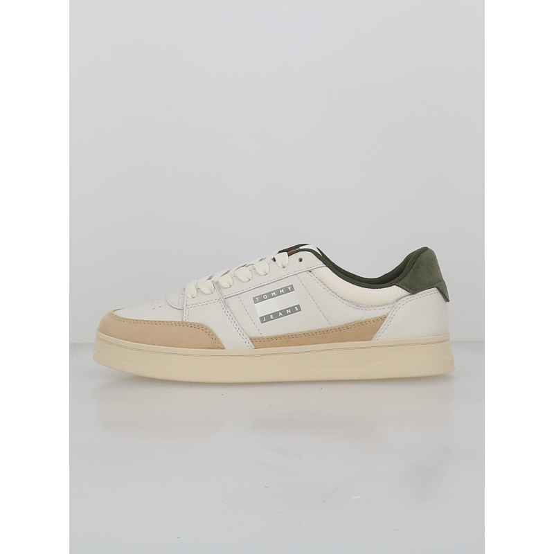 Baskets the greenwich mix blanc beige kaki homme - Tommy Jeans