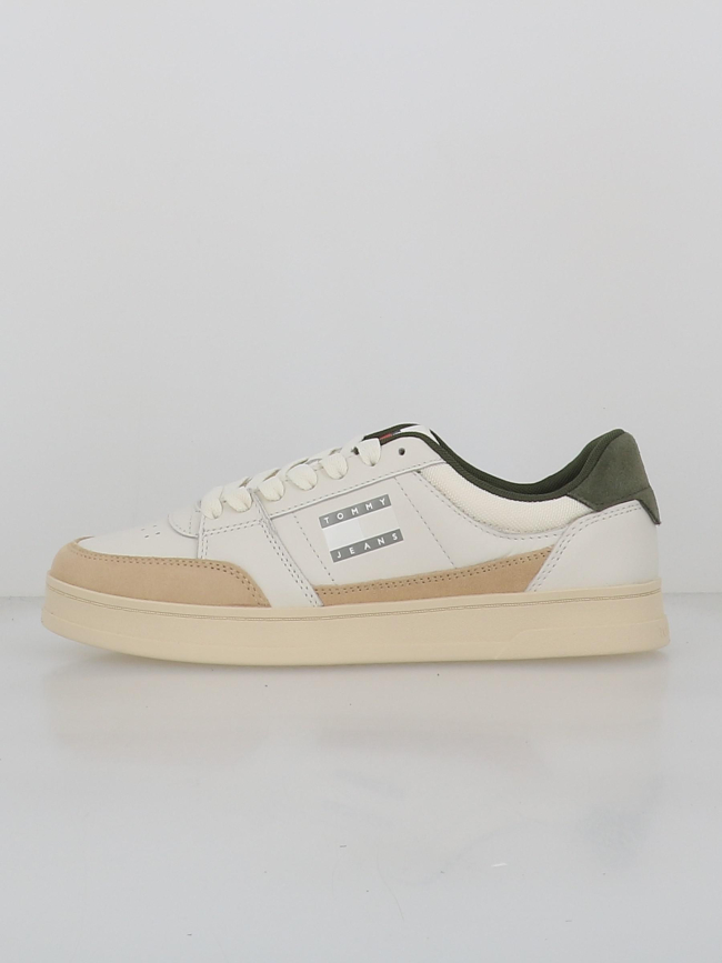 Baskets the greenwich mix blanc beige kaki homme - Tommy Jeans