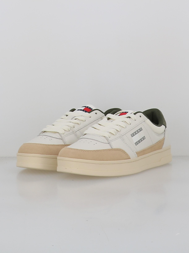 Baskets the greenwich mix blanc beige kaki homme - Tommy Jeans