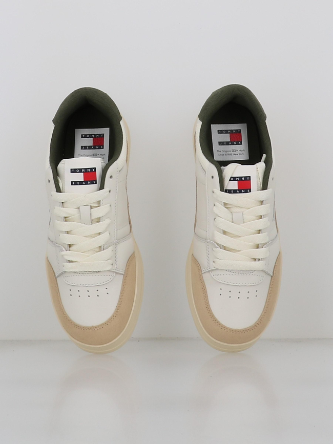 Baskets the greenwich mix blanc beige kaki homme - Tommy Jeans