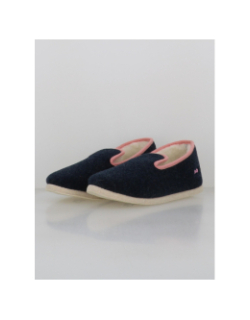 Chaussons en laine de mouton bleu marine homme - Eden Park