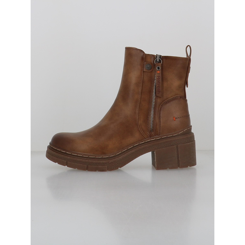 Boots zippées marron femme - Refresh