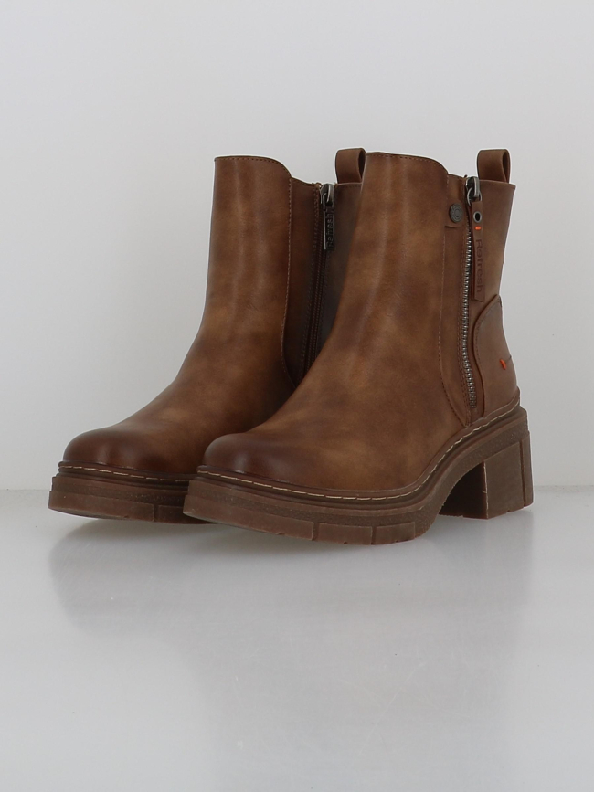 Boots zippées marron femme - Refresh