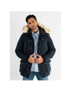 Blouson parka d'hiver mario bleu marine homme - Paragoose