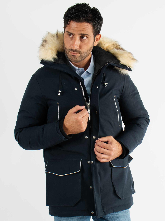 Blouson parka d'hiver mario bleu marine homme - Paragoose