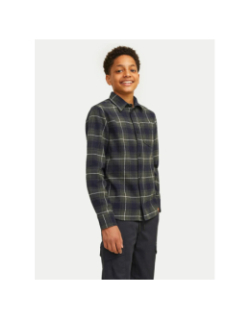 Chemise à carreaux james flannel kaki garçon - Jack & Jones