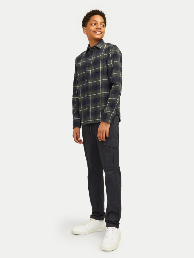 Chemise à carreaux james flannel kaki garçon - Jack & Jones