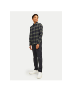 Chemise à carreaux james flannel kaki garçon - Jack & Jones