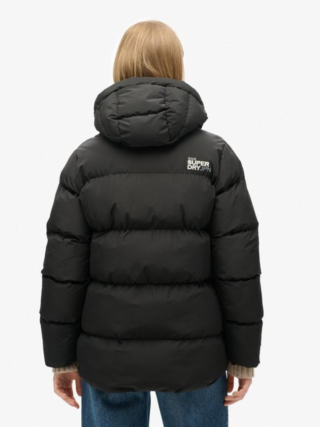 Doudoune à capuche courte sport noir femme - Superdry