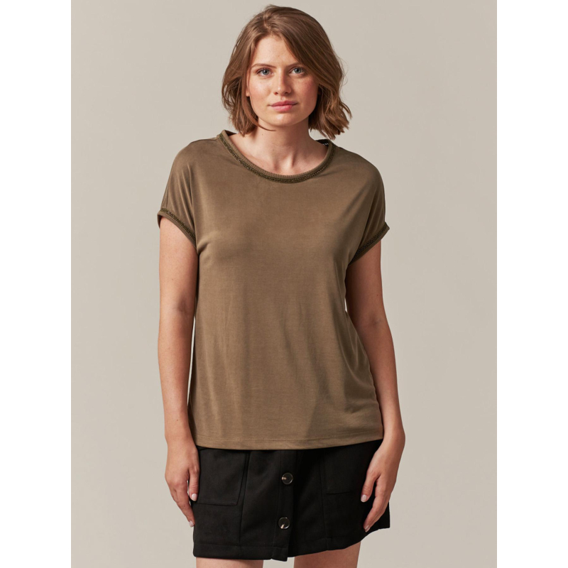 T shirt manche courte vienna kaki femme - Vero moda