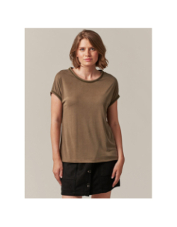 T shirt manche courte vienna kaki femme - Vero moda