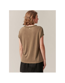 T shirt manche courte vienna kaki femme - Vero moda