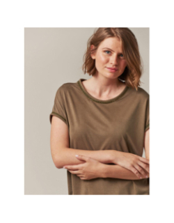 T shirt manche courte vienna kaki femme - Vero moda