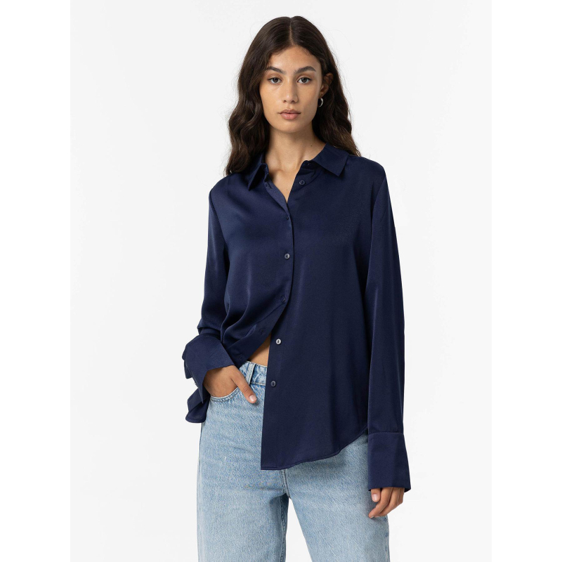 Chemise satan 5 uni bleu marine femme - Tiffosi