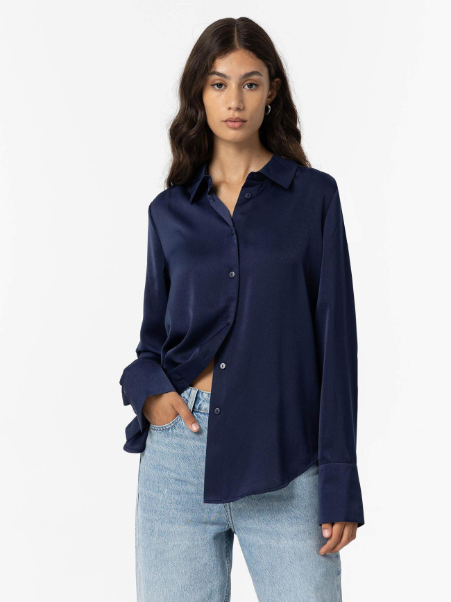 Chemise satan 5 uni bleu marine femme - Tiffosi